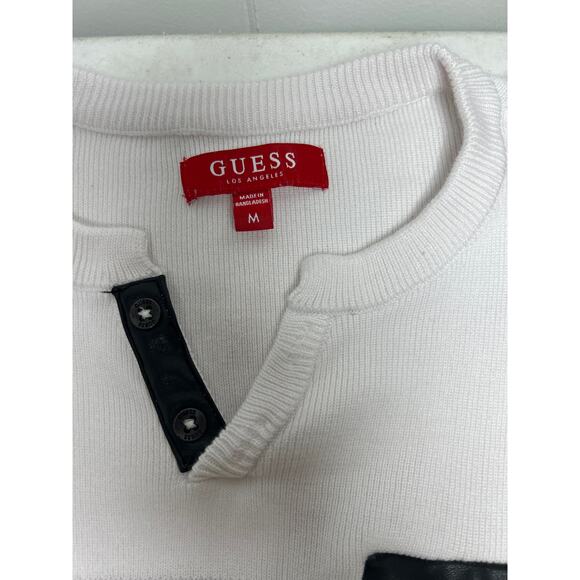 Guess Los Angeles women’s size medium cotton and modal blend sweater Black/White - Picture 6 of 7